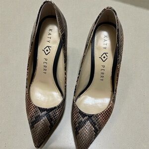 Katy Perry Collections Snakeskin Heels - Brown and Black